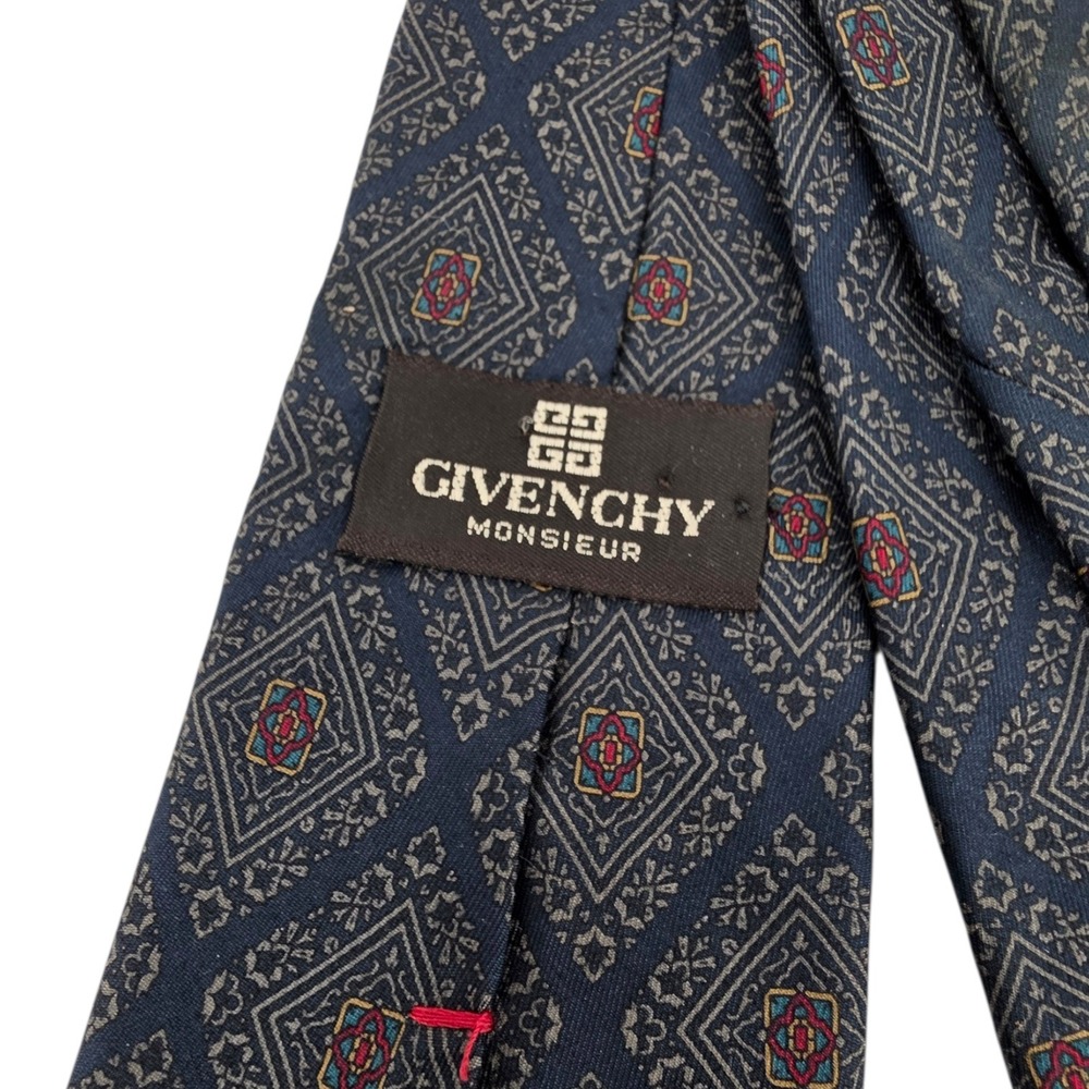 Givenchy Monsieur Navy Gray Red‎ Tie